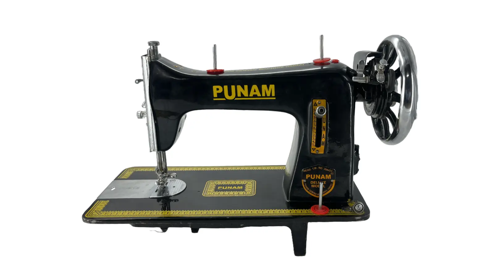 PUNAM Delux Model SV सिलाई मशीन — काला — काला
