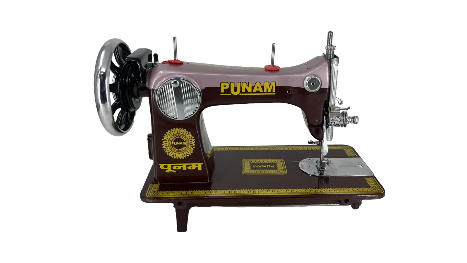 PUNAM Delux Model SV सिलाई मशीन — डबल ब्राउन — डबल ब्राउन